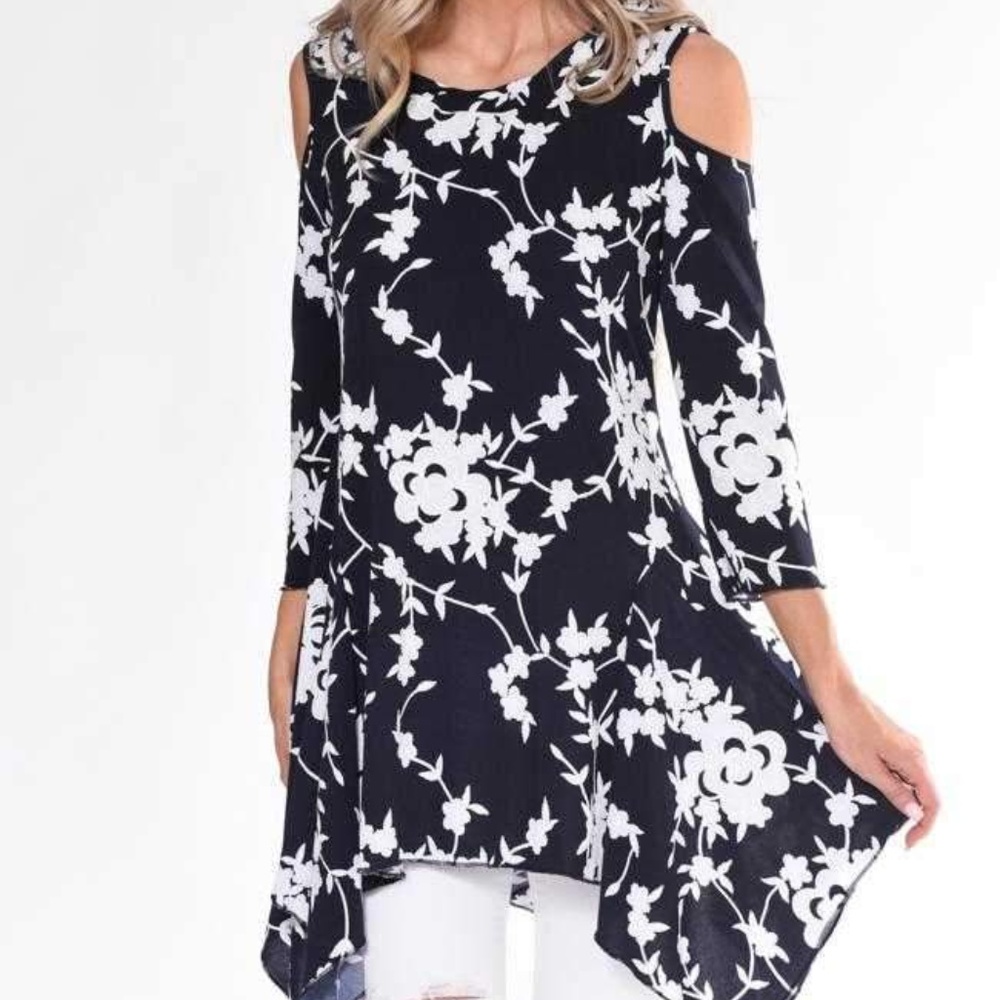 Paris Cold Shoulder Top - Picture 1 of 2